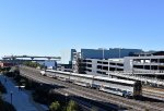 Amtrak Capitol Corridor Train # 528 approaching the Bayfront Pedestrian Bridge underpass